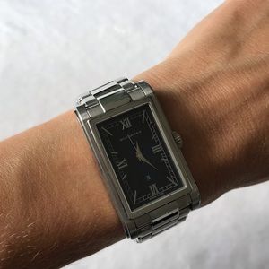 Men’s Burberry stainless steel rectangle watch